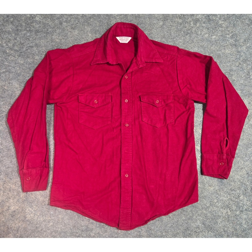 Vintage Frostproof Red Cotton Flannel Shirt Mens Medium Made in USA Workwear
